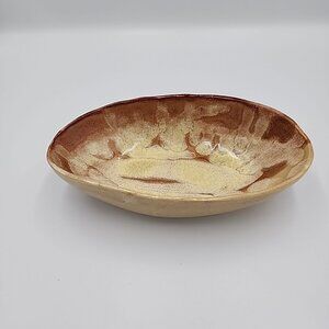 Studio Pottery Trinket Soap  Dish Beige 8x5"